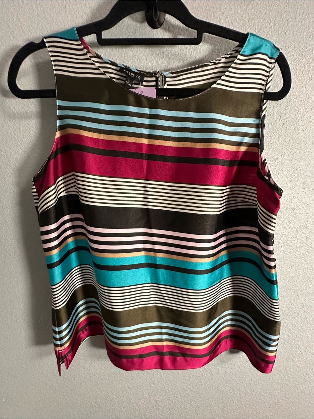 Talbots Satin Top Boat Neck